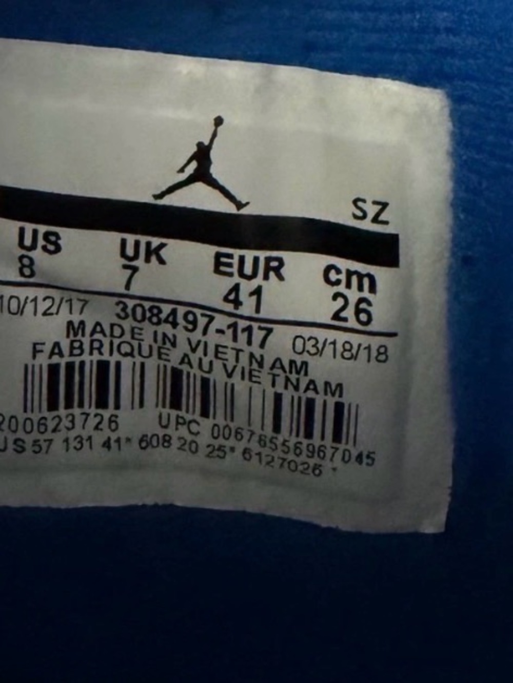 Air Jordan 4 Retro Motorsports White Blue Black 308497-117 Mens Size 8 - Picture 14 of 16